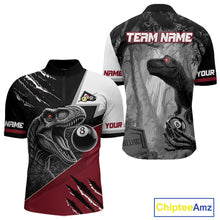 Load image into Gallery viewer, Personalized 8 Ball Pool Sauropod Billiard Shirts For Men Custom Billiard Team Jerseys |Red TDM5606