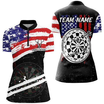 Personalized Retro US Flag Darts Board Women Darts Shirts Custom Patriotic Darts Team Jerseys TDM1551