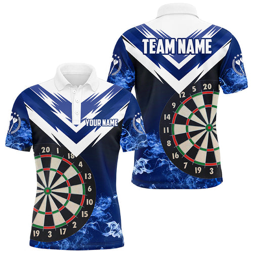 Personalized Multi-Color Darts Board Smoke Men Polo Shirts, Team League Darts Jerseys TDM1552