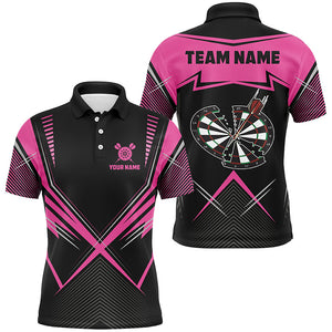 Funny Crack Darts Board Custom Darts Polo & Quarter-Zip Shirts For Men, Pink Darts Team Jersey TDM1724