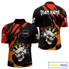 Load image into Gallery viewer, Funny Skull Dart Shirts With Pocket Option For Men Custom Dart Team Jersey TDM4098