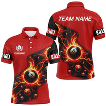 Load image into Gallery viewer, Personalized Red 8 Ball Fire 3D Printed Men Billiard Shirts Custom Billiard Jersey For Pool Player TDM1935