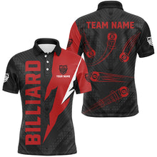 Load image into Gallery viewer, Personalized Billiard Tournament Jerseys For Men, Best 8 Ball Pool Billiard Shirts For Team |Red TDM2401