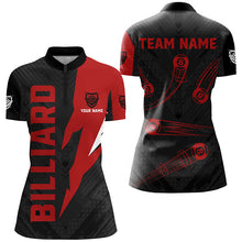 Load image into Gallery viewer, Personalized Billiard Tournament Jerseys For Women, Best 8 Ball Pool Billiard Shirts For Team |Red TDM2401