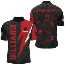 Load image into Gallery viewer, Personalized Billiard Tournament Jerseys For Men, Best 8 Ball Pool Billiard Shirts For Team |Red TDM2401