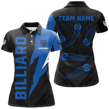 Load image into Gallery viewer, Personalized Billiard Tournament Jerseys For Women, Best 8 Ball Pool Billiard Shirts For Team |Blue TDM2402