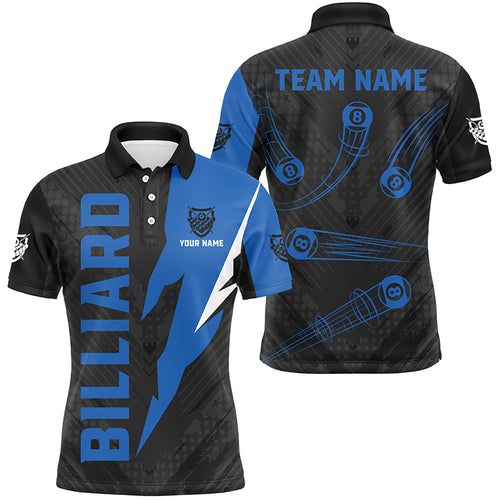 Personalized Billiard Tournament Jerseys For Men, Best 8 Ball Pool Billiard Shirts For Team |Blue TDM2402