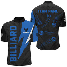 Load image into Gallery viewer, Personalized Billiard Tournament Jerseys For Men, Best 8 Ball Pool Billiard Shirts For Team |Blue TDM2402