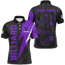 Load image into Gallery viewer, Personalized Billiard Tournament Jerseys For Men, Best 8 Ball Pool Billiard Shirts For Team |Purple TDM2403