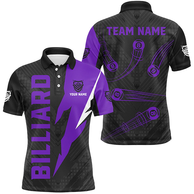Personalized Billiard Tournament Jerseys For Men, Best 8 Ball Pool Billiard Shirts For Team |Purple TDM2403