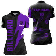 Load image into Gallery viewer, Personalized Billiard Tournament Jerseys For Women, Best 8 Ball Pool Billiard Shirts For Team |Purple TDM2403