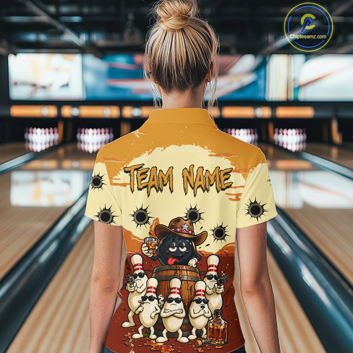 Funny Drunk Cowboy Bourbon Bowling Shirts For Women Custom Bowling Team Outfit Jersey Polo & 1/4 Zip TDM7728