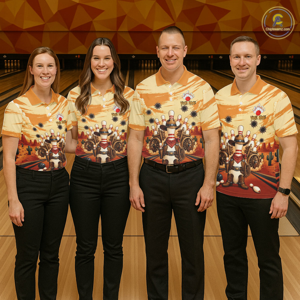 Funny Pins Cowboy Bowling Shirt For Men Custom Bowling Team Outfit, Bowling Jersey Polo & 1/4 Zip TDM7729