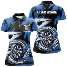 Load image into Gallery viewer, Funny Blue Swirling Darts Board Custom Dart Polo &amp; 1/4 Zip For Women, Cool Darts Shirts Team Jerseys TDM2879