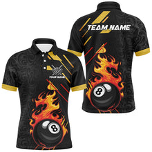 Load image into Gallery viewer, Funny 8 Ball Pool Flame Billiard Jerseys Custom Polo &amp; 1/4 Zip For Men, Billiard Team Shirts TDM2886