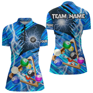 Blue Thunder Lightning 8 Ball Pool 3D Billiard Shirts For Women Custom Team League Billiard Jerseys TDM3353