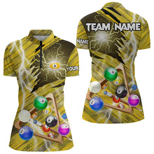 Load image into Gallery viewer, Yellow Thunder Lightning 9 Ball Pool 3D Billiard Shirts For Women Custom Team League Billiard Jerseys TDM3354