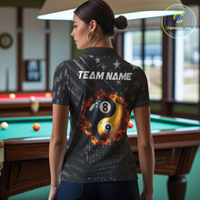 Load image into Gallery viewer, Black US Flag Ying And Yang 8 Ball &amp; 9 Ball Custom Billiard Shirts For Women Funny Billiard Jerseys  TDM3357