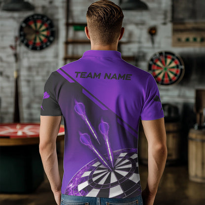 Purple Darts Jersey For Men Custom Darts Team Shirt With Pocket Option TDM3520