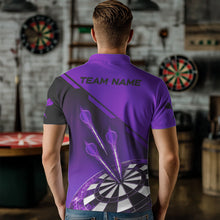 Load image into Gallery viewer, Purple Darts Jersey For Men Custom Darts Team Shirt With Pocket Option TDM3520