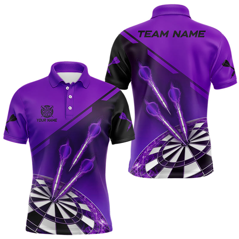 Purple Darts Jersey For Men Custom Darts Team Shirt With Pocket Option TDM3520