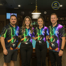 Load image into Gallery viewer, Colorful Lightning Cobra Snake 8 Ball Billiard Shirt For Women Custom Pool Team Jersey Polo, 1/4 Zip TDM5986