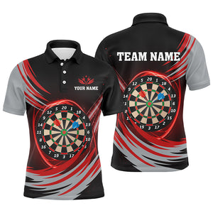 Personalized Black Red Lighting Dart Board 3D Men Darts Polo Shirts Custom Darts Team Jerseys TDM1349