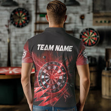 Load image into Gallery viewer, Personalized Red Dartboard Thunder Storm Lighting Dart Shirts For Men Custom Team Dart Jerseys TDM3812