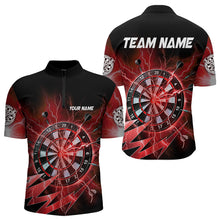 Load image into Gallery viewer, Personalized Red Dartboard Thunder Storm Lighting Dart Shirts For Men Custom Team Dart Jerseys TDM3812