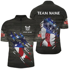 Load image into Gallery viewer, Personalized Grey Grunge American Flag Darts Shirts For Men Custom Patriotic Darts Team Jerseys TDM1558