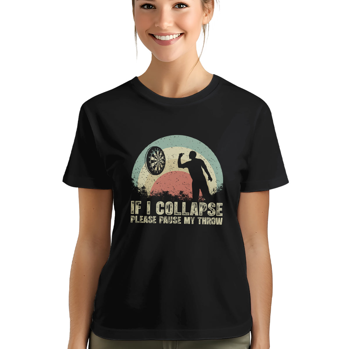 Funny Retro Darts Shirts If I Collapse Please Pause My Throw T-Shirts, Gifts For Darts Lover TDM3942