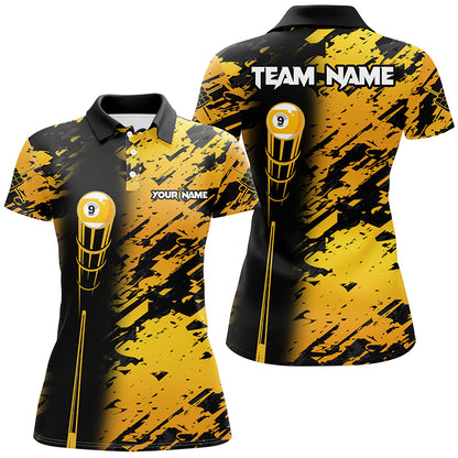 Personalized Billiard Tournament Jerseys Shirt For Women, Best 9 Ball Billiard Shirt For Team |Yellow TDM1945