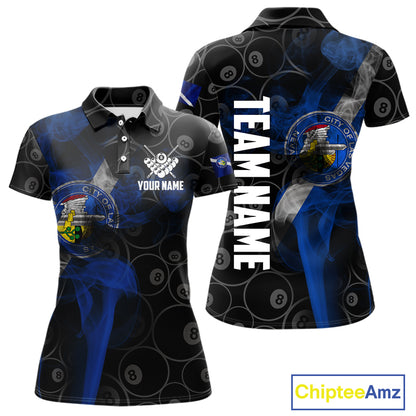 Personalized Las Vegas Flag Smoke Billiard Shirt For Women Custom 8 Ball Pool Team Jerseys TDM4287