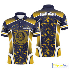 Load image into Gallery viewer, Personalized Name Yellow 9 Ball Pool Abstract Billiard Shirts For Men Team League Billiard Jerseys TDM2147