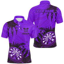 Load image into Gallery viewer, Funny Claw Dartboard Purple Men Darts Polo &amp; Quarter-Zip Shirt Custom Team League Darts Shirts TDM2652