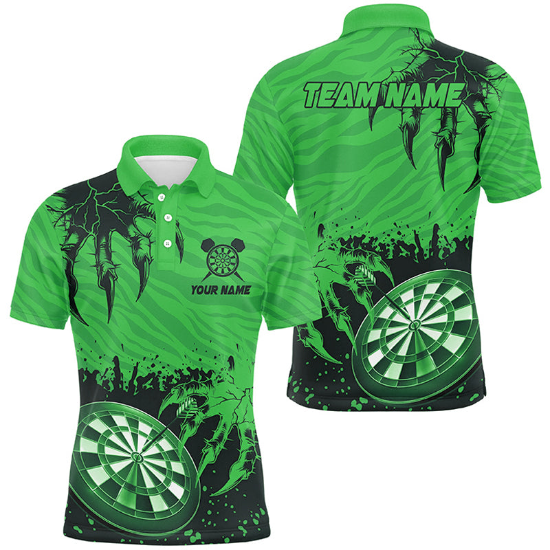 Funny Claw Dartboard Green Men Darts Polo & Quarter-Zip Shirt Custom Team League Darts Shirts TDM2653