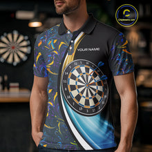 Load image into Gallery viewer, Funny Floral Marbling Pattern Custom Darts Shirt For Men, Team Polo &amp; Quarter Zip Darts Jersey TDM4916
