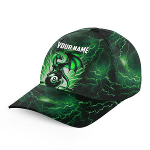 Lightning Thunder Dragon Green 8 Ball Billiard Hats Custom 3D Printed Billiard Baseball Cap TDM2887