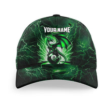 Load image into Gallery viewer, Lightning Thunder Dragon Green 8 Ball Billiard Hats Custom 3D Printed Billiard Baseball Cap TDM2887