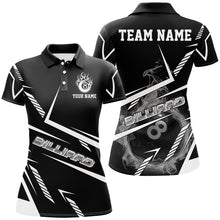 Load image into Gallery viewer, Personalized Black White Flame 8 Ball Billiard Shirts For Women, Billiard Team Shirts Pool Jerseys TDM2891