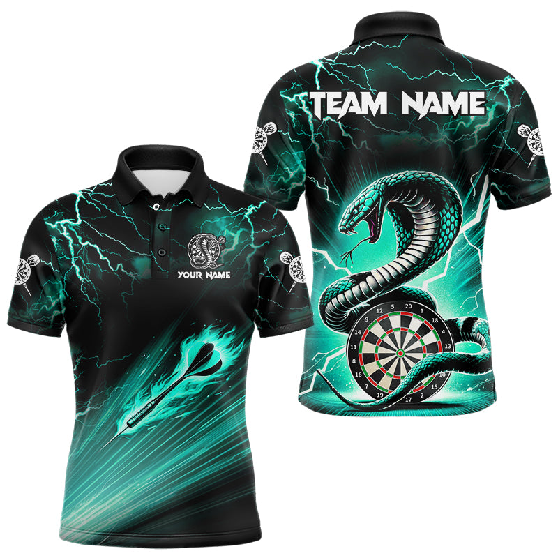 Turquoise Thunder Lightning Custom Cobra Snake Dart Shirts For Men Team League Dart Jerseys TDM3113