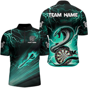 Turquoise Thunder Lightning Custom Cobra Snake Dart Shirts For Men Team League Dart Jerseys TDM3113