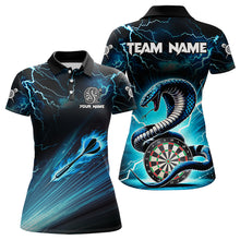 Load image into Gallery viewer, Blue Lightning Thunder Custom Cobra Snake Women Dart Shirts Best Dart Jerseys Dart Team Shirts TDM3114