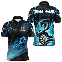 Load image into Gallery viewer, Blue Lightning Thunder Custom Cobra Snake Men Dart Shirts Best Dart Jerseys Dart Team Shirts TDM3114