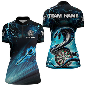 Blue Lightning Thunder Custom Cobra Snake Women Dart Shirts Best Dart Jerseys Dart Team Shirts TDM3114