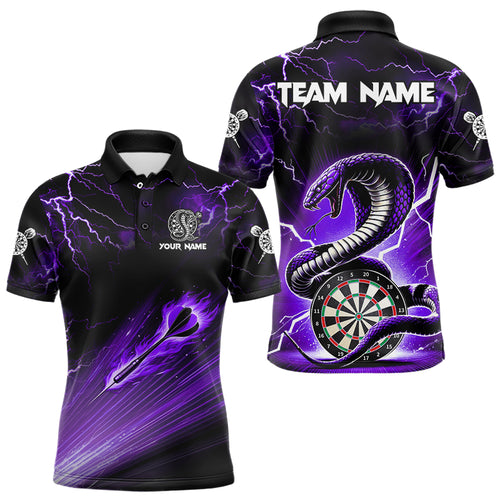 Purple Thunder Lightning Custom Cobra Snake Men Dart Shirts Best Dart Jerseys Dart Team Shirts TDM3115