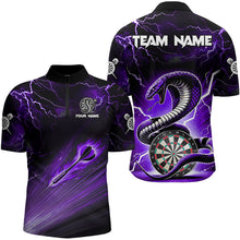 Load image into Gallery viewer, Purple Thunder Lightning Custom Cobra Snake Men Dart Shirts Best Dart Jerseys Dart Team Shirts TDM3115