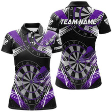 Load image into Gallery viewer, Personalized Darts Tournament Grunge Style Darts Shirts For Women Custom Darts Team Jerseys |Purple TDM3117