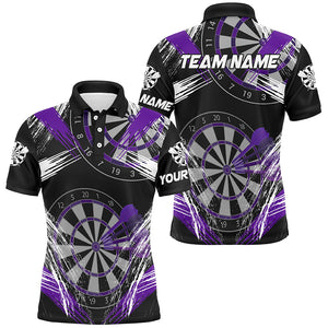 Personalized Darts Tournament Grunge Style Darts Shirts For Men Custom Darts Team Jerseys |Purple TDM3117