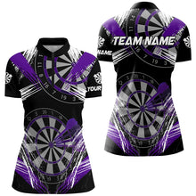 Load image into Gallery viewer, Personalized Darts Tournament Grunge Style Darts Shirts For Women Custom Darts Team Jerseys |Purple TDM3117